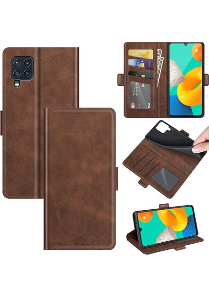 Samsung Galaxy M32 Için Kart Yuvalı Kılıf Kahverengi(Yurt Dışından)