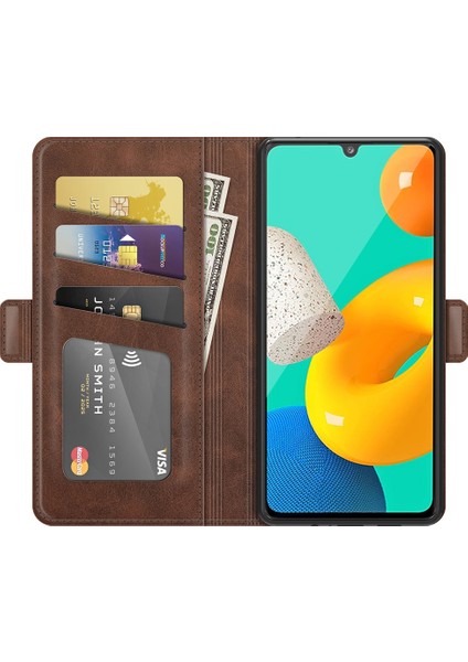 Samsung Galaxy M32 Için Kart Yuvalı Kılıf Kahverengi(Yurt Dışından) modelleri