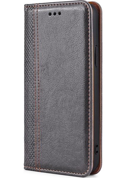 Samsung Galaxy F52 5g Için Pu Phone Kılıfı - Gri (Yurt Dışından)