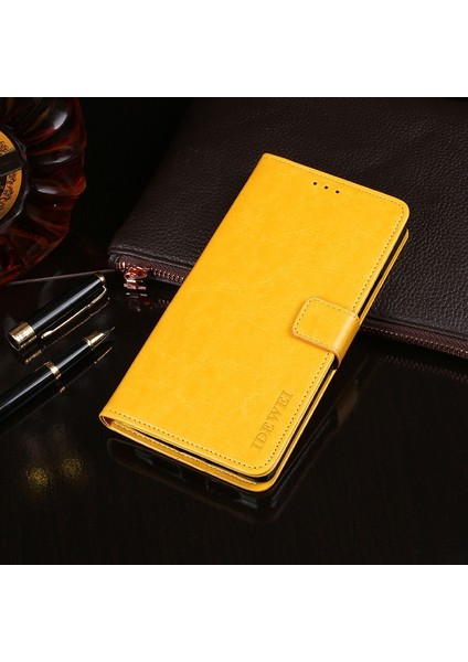 Htc Desire Için 20 Pro Çılgın At Doku Kılıfı Sarı fiyatları