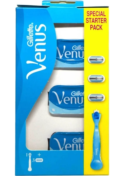 Gillette Venus Venüs Smooth Kadın Tıraş Makinesi + 3 Yedek Tıraş Bıçağı