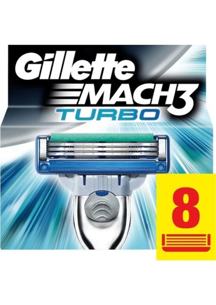 Mach 3 Turbo 8'Li Yedek Tıraş Bıçağı Karton Paket