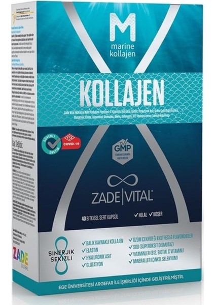 Kollagen Takviye Edici Gıda 40 Bitkisel Sert Kapsül