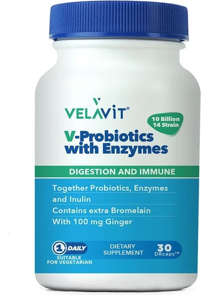 V-Probiotics Enzymes 30 Kapsül