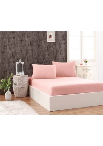 Mer-tim Ezberbozan Ev Tekstili Ranforce Kumaş Lastiksiz Tek Kişilik Çarşaf Takımı 160x240 Toz Pembe indirimleri