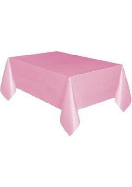 Pembe Renk 120 x 180 cm Doğum Günü Plastik Masa Örtüsü