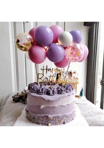 Pembe - Mor Balon Pasta Süsü