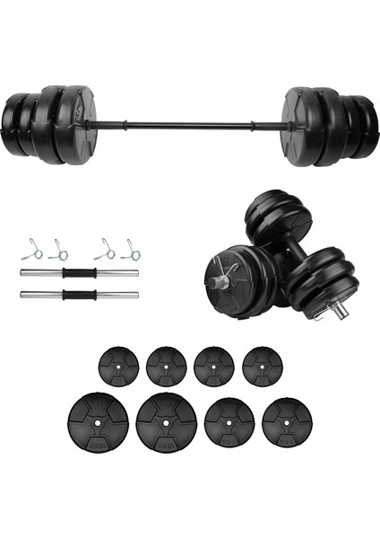 45 kg Dambıl Seti & Halter Seti Ağırlık Fitness Seti