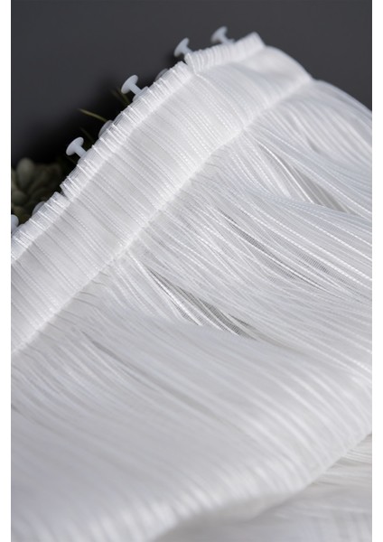 Zincir Tül Perde Desen Çizgili Tül Perde 1/2 Seyrek Pile indirimleri