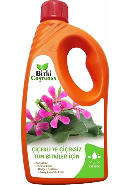 Bitki Coşturan Çiçekli ve Çiçeksiz Tüm Bitkiler Için Bitki Besini Sıvı Gübre Konsantre 500 ml