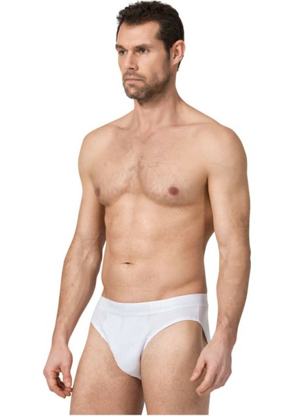 3 Adet Beyaz Renk Spor Slip Külot