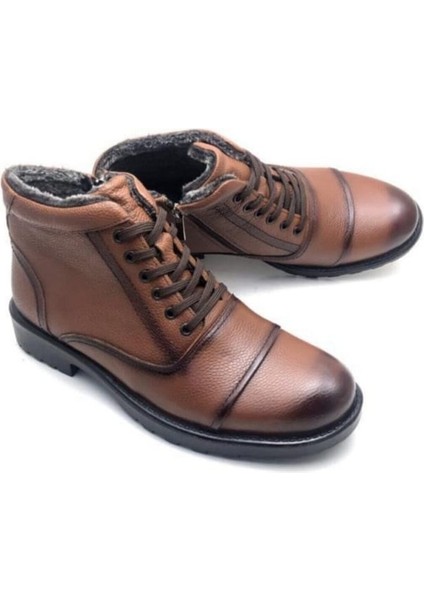 Erkek Taba Rengi Deri Bot