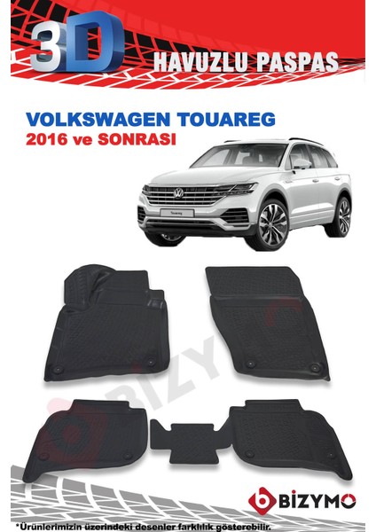 Volkswagen Touareg 2018 ve Sonrası 3D Paspas Takımı Bizymo