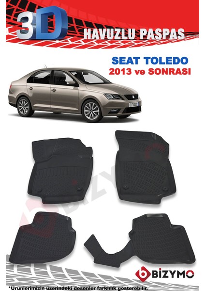 Seat Toledo Sedan 2013 ve Sonrası 3D Paspas Takımı Bizymo