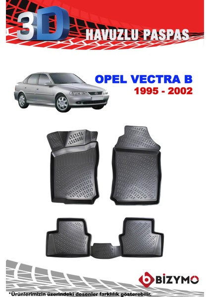 Opel Vectra B Sedan 1995-2002 3D Havuzlu Paspas Takımı Bizymo fiyatları