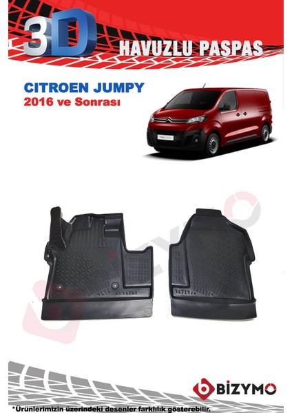 Citroen Jumpy 2016 ve Sonrası 3D Havuzlu Paspas Takımı Bizymo fiyatları