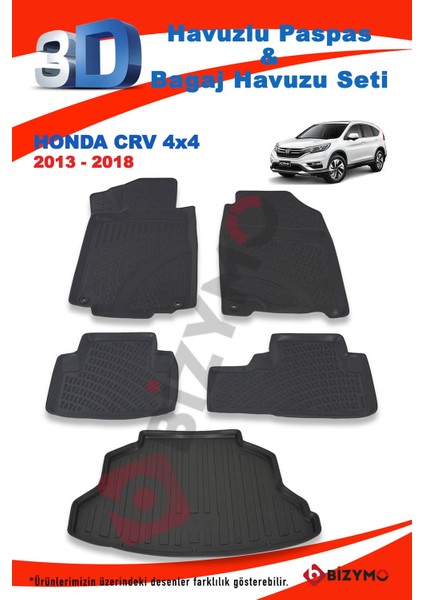 Honda Crv Suv 2013-2018 Paspas ve Bagaj Havuzu Seti