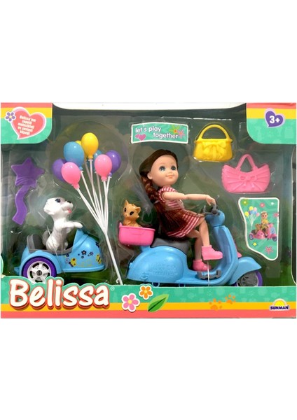 Belissa'nın Motorsikleti ve Sevimli Köpeği Bebek Seti