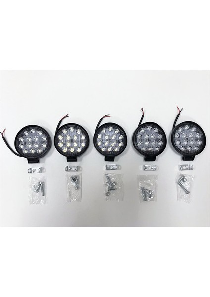 5 Adet 14 LED Yuvarlak Off Road Sis Farı Sis Lambası Çalışma Lambası Projektör