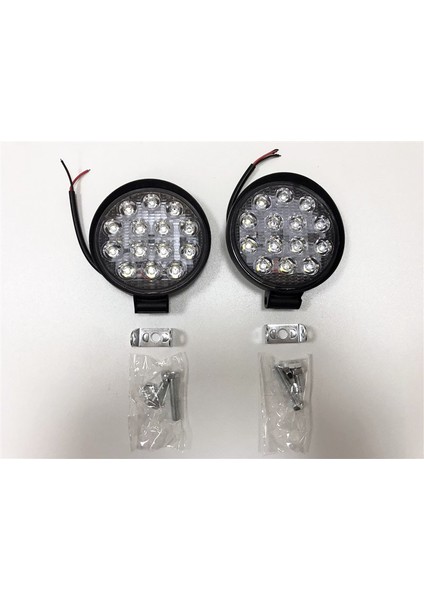 Off Road Sis Farı Sis Lambası 14 LED Yuvarlak 2,li Paket Su Geçirmez