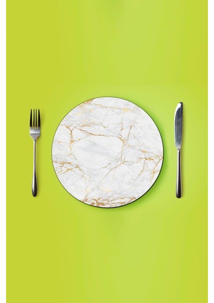 Çap 27 Alacalı Altın Desenli Cam Sunumluk Amerikan Servis Supla