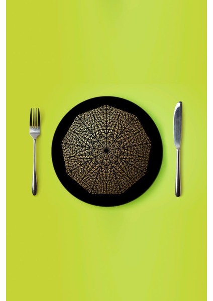 Çap 27 Buta Desenli Cam Sunumluk Amerikan Servis Supla