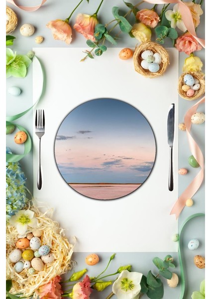 Çap 27 Kalmykia Desenli Cam Sunumluk Amerikan Servis Supla