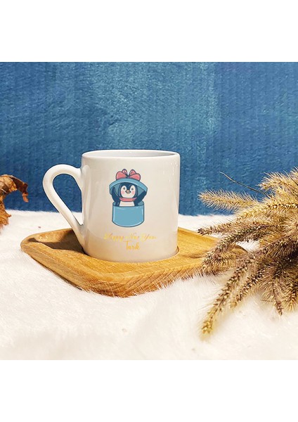 Kişiye Özel Isimli Yeni Yıl Merry Christmas Baskılı Bambu Kahve Fincanı 1459