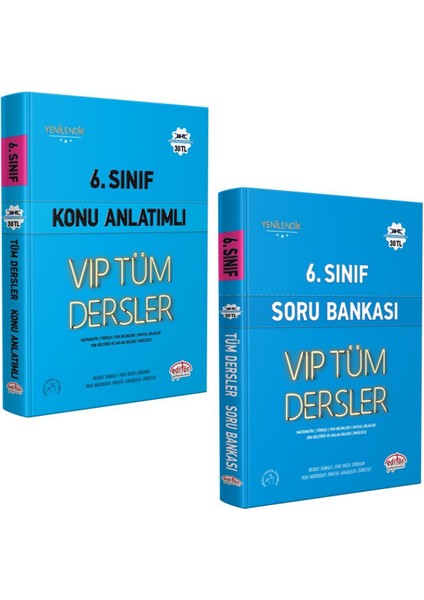 Editör Yayınları 6. Sınıf Tüm Dersler Konu Anlatımlı ve Soru Bankası Seti