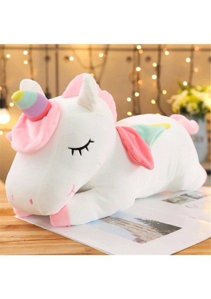 Shiva Gift&More Unicorn Tek Boynuzlu Gökkuşağı Kanatlı Sevimli Peluş Pony At 30 cm