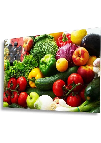 Meyveler Cam Tablo 4mm Dayanıklı Temperli Cam