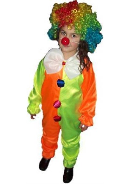 Aksesuarlı Tulum Kız Çocuk Palyaço Kostüm ( 6-8 Yaş )