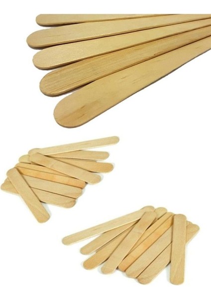 100 Adet Ahşap Ağda Spatulası