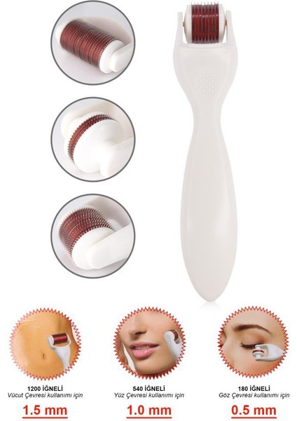 Meso Roller 3 Başlıklı Titanyum Uçlu Cilt Yenileme Masaj Aleti fiyatları