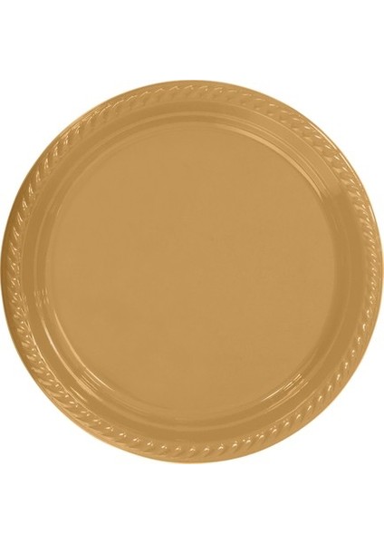 Parti Aksesuar Gold Plastik Tabak 22 cm 25LI