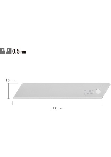 Lb-Sol-10 Standart Tek Gövdeli Kırımsız Geniş Maket Bıçağı Yedeği 10’lu