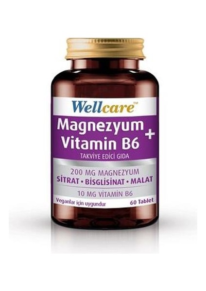 Magnezyum+Vitamin B6 Takviye Edici Gıda 60 Tablet