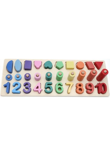 Hambag Ahşap Matematik Öğretici Puzzle - Sayılar Şekiller Puzzle