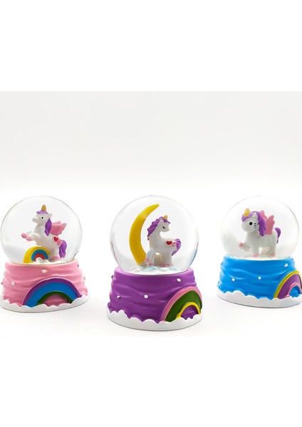 Sevimli Unicorn Mini Kar Küresi & Unicorn Tasarım Kupa Hediye Seti