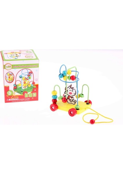 Wooden Toys Doğal Ahşap Eğitici Oyuncak Tel Koordinasyon Tekerli Çekçek