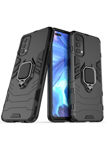 Oppo Reno 4 4g Batman Serisi Yüzük Standlı Armor Kılıf - Siyah fiyatları