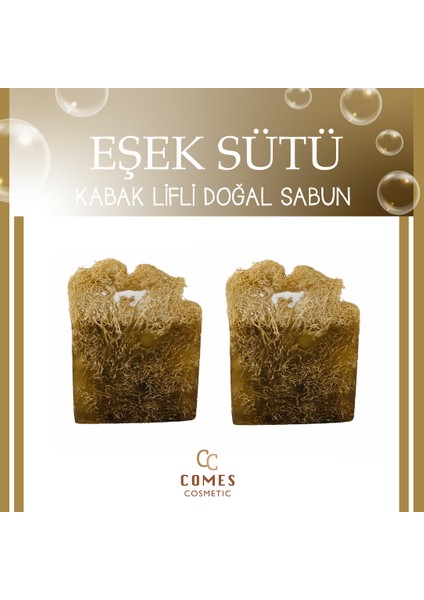 2'Li Doğal Kabak Lifli Eşek Sütü Sabun