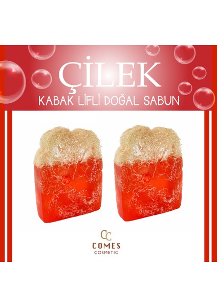 2'Li Doğal Kabak Lifli Çilek Sabunu