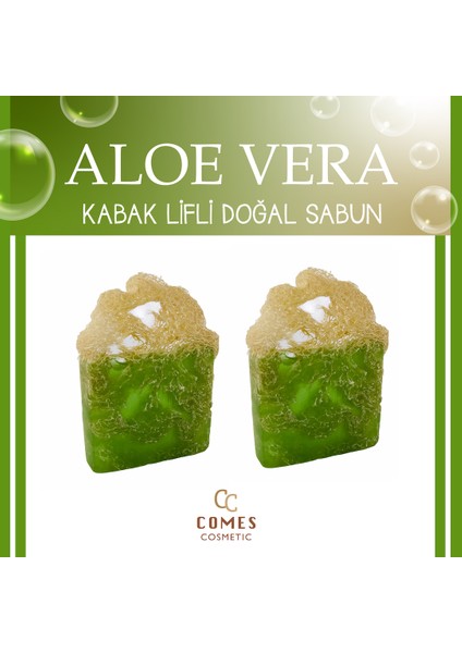 2'Li Doğal Kabak Lifli Aloe Vera Sabunu