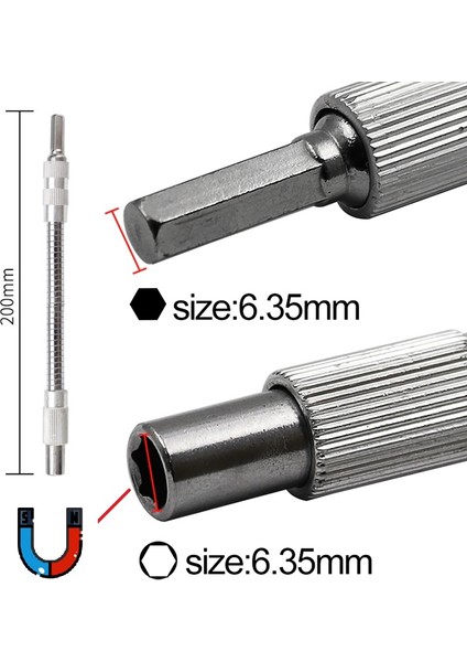 Köşe Delme Vidalama Adaptörü Metal Kör Nokta Vidalama Uzatma Hortumu Altıgen 1/4 Hex Bits Şaftlı