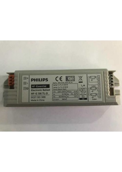 Phılıps Saim Elektrik   Phılıps Pll 36W Uvc Lamba +Timer + Phılıps 36W Balast +Pll Duy +Hazır Fişli Kablo Tak Çalıştır