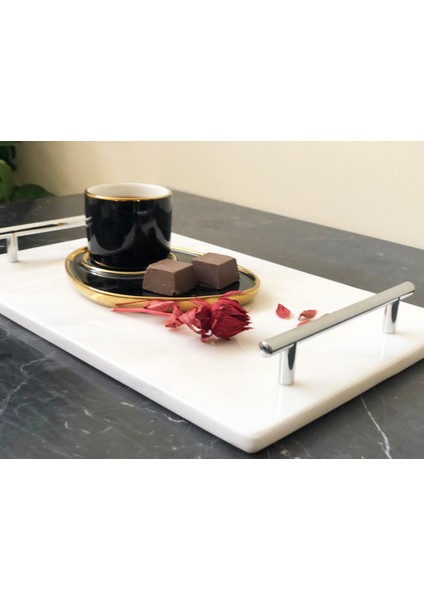 Doğal Mermer 20X30 Tepsi Gümüş Slim Kulp modelleri