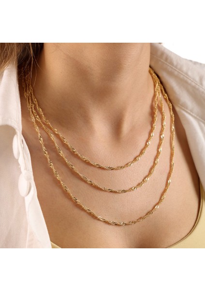 14 Ayar Altın 45 cm Singapur Zincir 3.0 mm modelleri