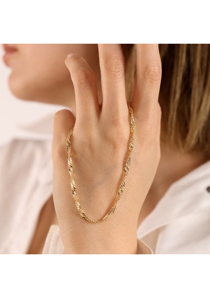 14 Ayar Altın 45 cm Singapur Zincir 3.0 mm fırsatları