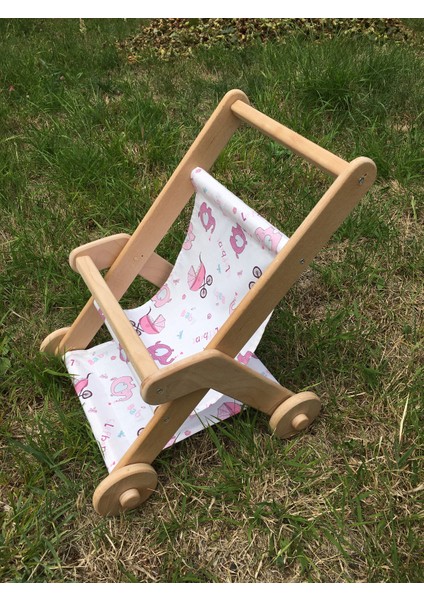 Ahşap Oyuncak Bebek Arabası